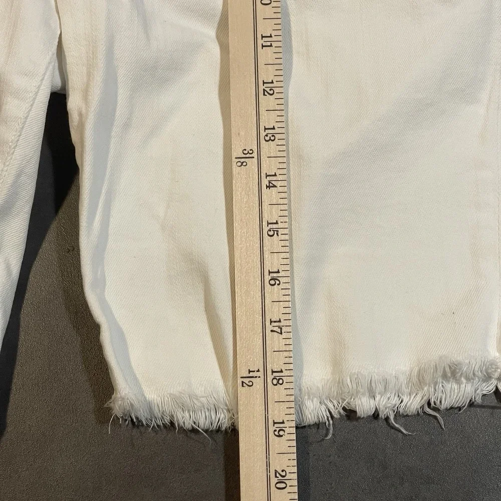 AG Adriano Goldschmied Size 31 Shorts Denim Jeans Relaxed White Mid Rise F-45‎
